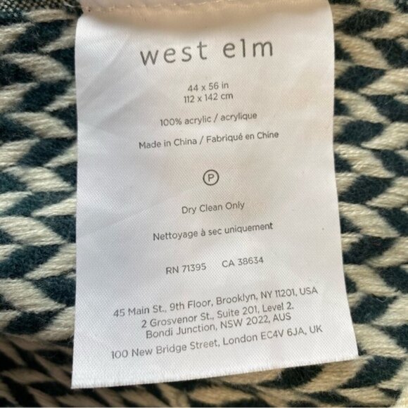 West Elm - Two Tone Green Knit Throw - 44 X 56" - Picture 4 of 4